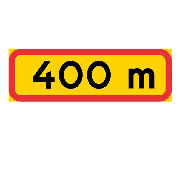 T-tavla 3 gul/röd "400m" 770x295 plast